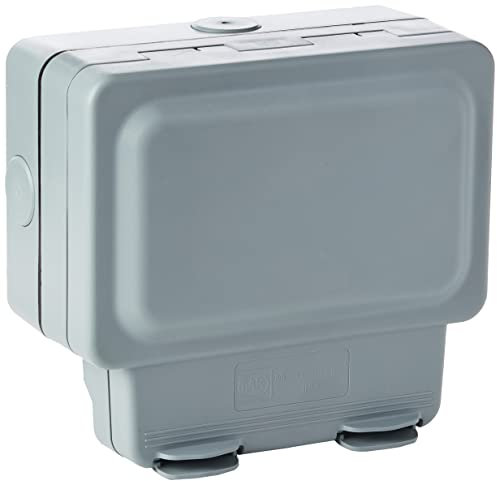 MK Masterseal Plus K56231GRY 13 amp 2-Gang RCD Protected Socket (Active) , Grey