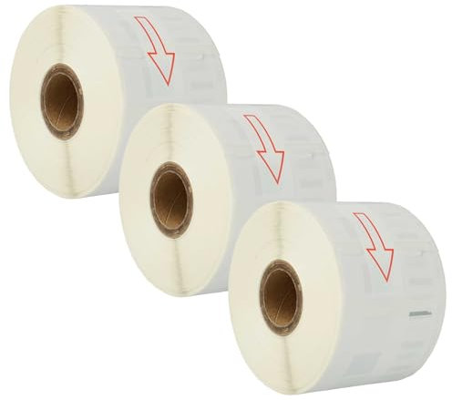 vhbw 3x Etiketten-Rolle 57mm x 32mm (1000 Etiketten) kompatibel mit Dymo LabelWriter 330 Turbo, 330, 320 II Etiketten-Drucker Weiß