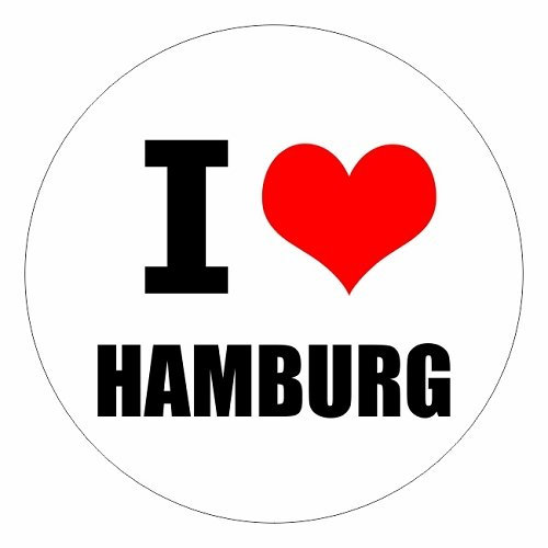Kiwistar - Autoaufkleber - 8x8 cm - außen klebend - I love Hamburg für Auto, Laptop, Fahrrad, LKW, Motorrad Aufkleber mehrfarbig JDM Decal Sticker Racing