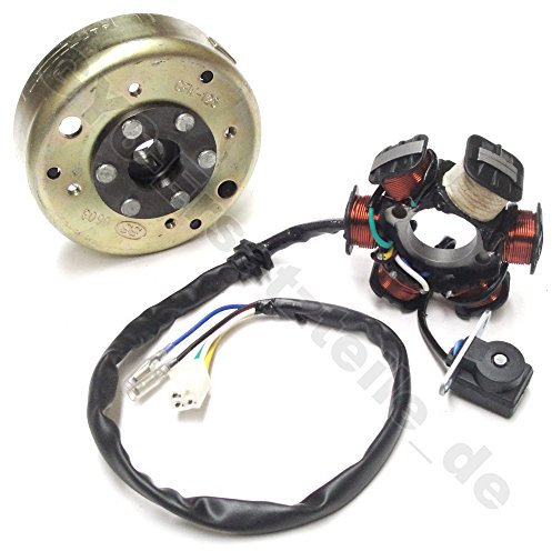 LiMa LICHTMASCHINE/STATOR & ROTOR KOMPLETT * 6 SPULEN 125-150cc 4-TAKT 152QMI-157QMJ Motoren für REX JINAN QM125T YIYING KYMCO BAOTIAN KREIDLER FLEX TECH YY125T HYOSUNG ZNEN ROLLER