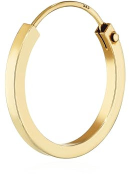 NKlaus EINZEL 585 gelb Gold CREOLE Ohrring Ohrschmuck flach Goldohrring 16mm 1845
