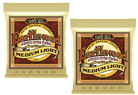 Ernie Ball Earthwood 2003 Saitensatz für Akustikgitarre (Stärke .012-.054 / Medium Light) 2 Packungen
