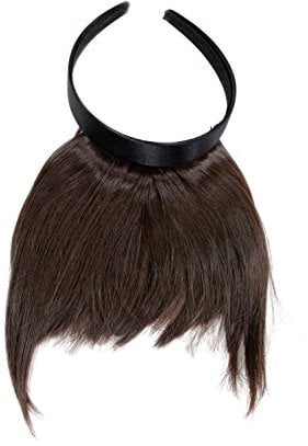 WIG ME UP - HA071T-6 Clip-in Pony mit Haarreif und längeren Seitenhaar, besonders natürliche Wirkung, Braun (6)