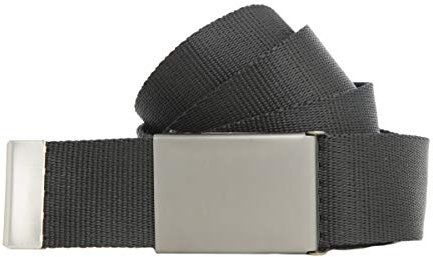 shenky Stoffgürtel | 4cm Breite | Stoff Gürtel mit Gürtelschnalle | Herrengürtel | Canvas | Damen | Schnalle | Damengürtel | kombinierbar | Textilgürtel | 140cm | Schwarz matt