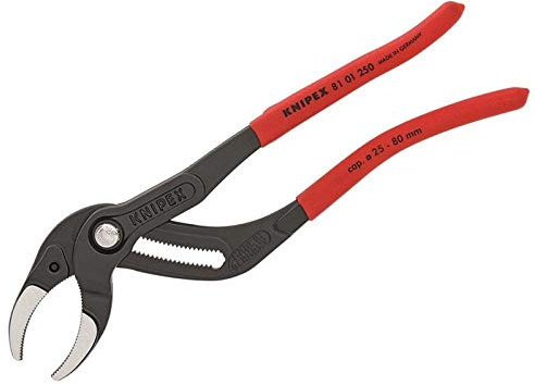 Knipex Pinza per Sifone e Connettore Bonderizzata Nera, Rivestiti in Resina Sintetica Antiscivolo 250 Mm (Confezione Self-Service/Blister) 81 01 250 Sb