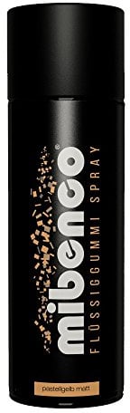 mibenco 71421034 Flüssiggummi Spray/Sprühfolie, Pastellgelb Matt, 400 ml - Schutz für Oberflächen und zum Felgen lackieren