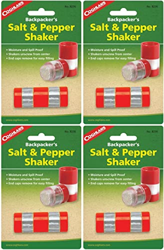 Coghlan's Backpacker's Salt & Pepper Shaker Compact Spill Moisture Proof(4-Pack)