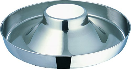 Indipets Heavy Duty Stainless Steel Puppy Saucer with Raised Center - 15 Diameter - Feed Multiple Puppies at Once