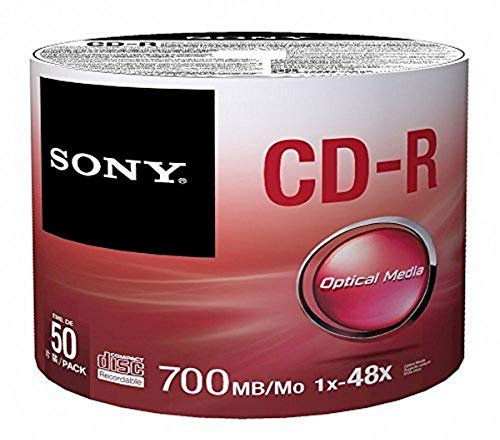 Sony 50CDQ80SP CD-R Rohlinge (1-48x Speed, 700MB, 80 Min, 50-er Stück Spindel)