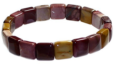 budawi® - Armband Mookait mit Stretch-Nylonfaden 10 x 10 mm, Edelsteinarmband Mookait