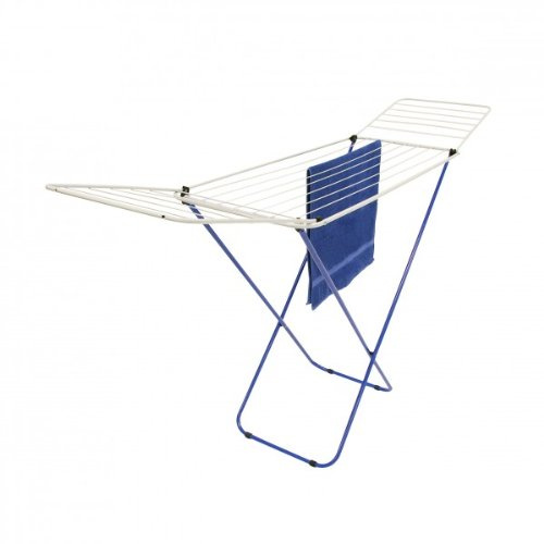 Axentia Flügelwäschetrockner 16 m, Blau, Wandmontage, Bekleidung, Trockenständer