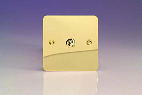 Varilight Ultraflat Plate Polished Brass 1 Gang Intermediate Toggle Switch