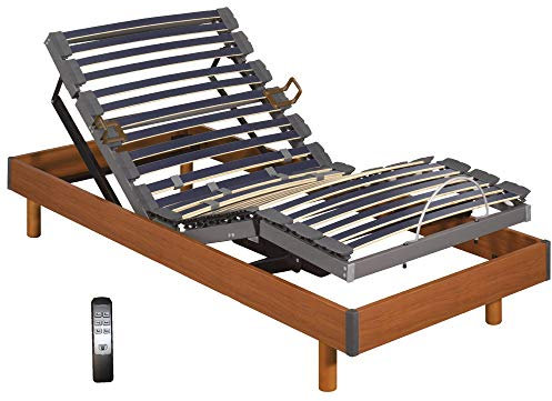 PIKOLIN, somier multiláminas articulado Motor con Bastidor Madera, 5 Planos de articulación y Mando. Montaje en Domicilio Incluido, 90x190, Modelo Futurlam