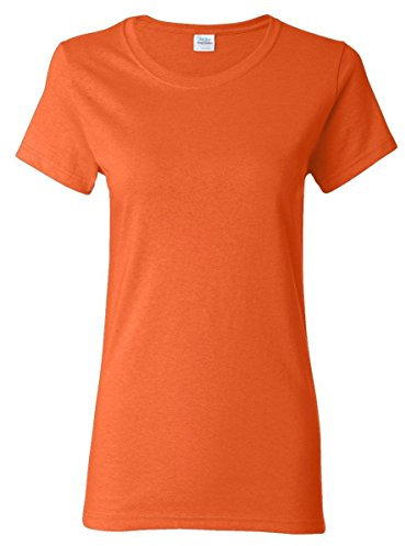 Gildan Women's Heavy Crewneck Cap Sleeve T-Shirt, Large, Orange