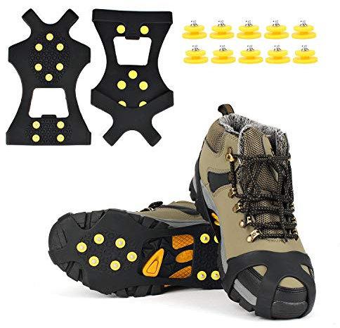 EONPOW Schuh Spikes 1 Paar Schuhspikes Schuhkralle Schuhkrallen EIS Spikes Shoe Spikes Anti Rutsch Sohle EIS Schneekette für Den Stiefel Size M