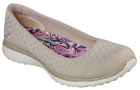 Skechers Women's Microburst One-up Sneakers, Beige Taupe, 6.5 UK