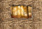 wandmotiv24 Fototapete 3D Wald am Morgen - Steinmauer, XL 350 x 245 cm - 7 Teile, Wanddeko, Wandbild, Wandtapete, 3D-Optik, Wandbruch, Landschaft M0661