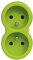 Legrand 050501 Fiche MultiPrise 2 Prises de Courant 2P+T, 16A, 230V, avec Sorties Frontales, Vert