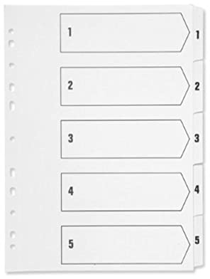 Q-Connect 1-5 Index Multi-Punched Reinforced Board Clear Tab A4 White KF01527
