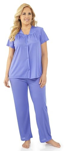 Exquisite Form Women's Coloratura Sleepwear Short Sleeve Pajama Set 90107, Victory Violet, Medium