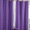 Homescapes 2er Set eifarbige Ösen Gardinen je B137 x L182 cm aus 100% Baumwolle, blickdichte Vorhänge/Dekoschals/Ösenvorhänge für Wohnzimmer oder Küche, lila