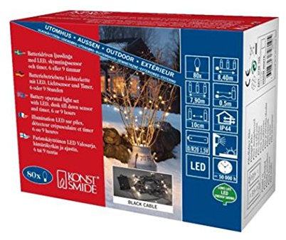 KONSTSMIDE 3728100 LED Außenkette 80tlg. Batt.