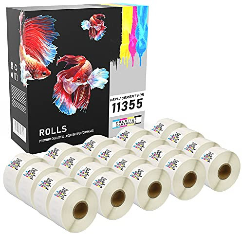Prestige Cartridge 11355 Etiketten kompatibel zu Dymo LabelWriter 320/400/450/4XL, 19 mm x 51 mm, 20 Rollen, weiß