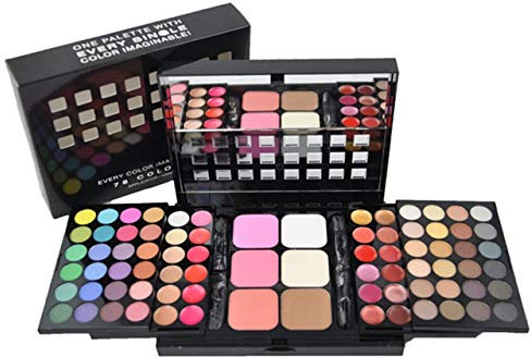 Palette Ombretti, FantasyDay 78 Colori Waterproof Neutri Caldi Tavolozza di Trucco Occhi Opaco e Luccicante in Polvere Set Eyeshadow Palette Set di Trucchi #1 - Natale Regalo Surprise Makeup Gift Set