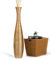 Leewadee Große Deko Bodenvase Für Dekozweige, Hohe Standvase Für Pampasgras, Design Holzvase, 110 cm, Gold