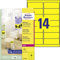 AVERY Zweckform L7263Y-25 leuchtend neongelbe Etiketten (350 Aufkleber, 99,1 x38,1mm auf A4, selbstklebend, bedruckbar, wiederablösbar, farbige Klebeetiketten zum auffälligen Kennzeichnen) 25 Blatt
