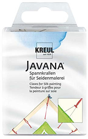 KREUL 810024 - Javana Spannkrallen für Seidenmalerei, mit Gummiringen zum Befestigen, 24 Stück