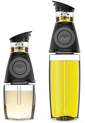 Blümwares Oil & Vinegar Dispenser Set with Drip-Free Spouts | Includes 500ml and 250ml Sized Bottles by Blümwares