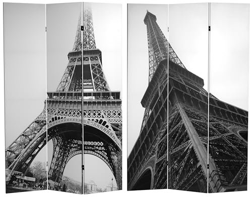Oriental Möbel Einzigartige Bold Urban Art Paris Skyline Print Raumteiler, druckknopfstiel Eiffelturm bedruckt Foto zusammenklappbar Sichtschutz Boden Bildschirm