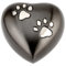 Urns UK Chertsey Gedenkurne für Haustiere herzförmig 7,6 cm Zinnoptik / Schwarz
