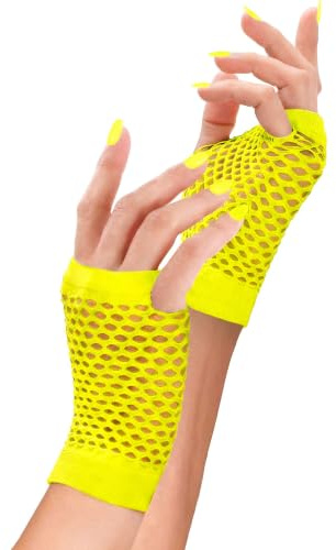 W WIDMANN MILANO Party Fashion - Fingerlose Netzhandschuhe, 80er Jahre, Karneval, Mottoparty