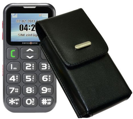 Köchertasche Etui für / Swisstone BBM 420 / Ledertasche Vertikaltasche mit einer Gürtelschlaufe auf der Rückseite