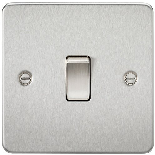 Knightsbridge FP8341BC FPAV8341BC Flat Plate 20A 1G Dp Switch-Brushed Chrome