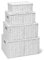ARPAN Storage Basket Hamper (Set of 4) - Storage Bin with Lid & Insert Handle for Easy Carrying - Convenient Storage Organiser Box - Including Small, Medium, Large, Extra Large (White)