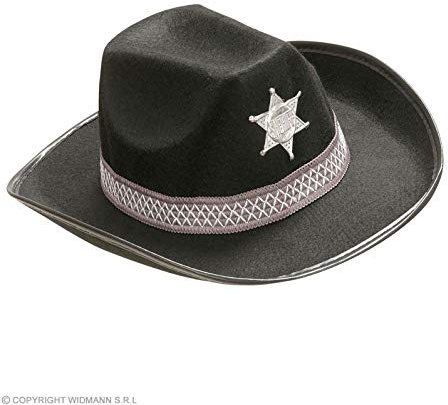 W WIDMANN MILANO Party Fashion - Cowboyhut mit Hutband und Stern, Rodeo, Ranger, Sheriff, Accessoire für Faschingskostüme