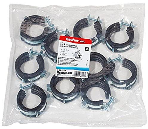 fischer FGRS Plus 1'' BG - Rohrschelle mit Schnellverschluss zum zeitsparenden Befestigen von Rohrleitungen bis 2“ mit Gewindestangen oder Stockschrauben - 10 Stück - Art.-Nr. 87127