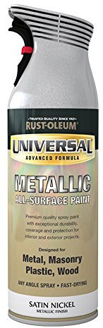 Rust-Oleum 400ml Universal Metallic Spray Paint - Satin Nickel