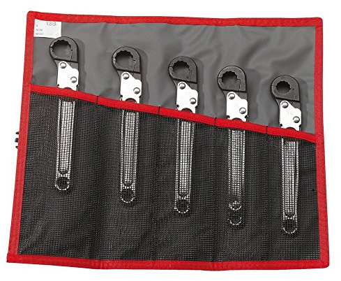 Ratchet Ring Spanner Set 5 Pieces Open