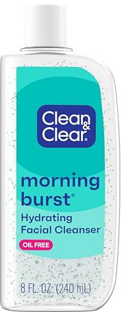 Clean & Clear Morning Burst ölfreie, feuchtigkeitsspendende Gesichtsreinigung mit Gurke und grünem Mango-Extrakt, sanfte tägliche Gesichtswäsche für alle Hauttypen, 28 ml