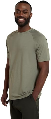 Mountain Warehouse Agra Mens Melange T-Shirt - Lightweight Top, Comfortable, Round Neck Tshirt, Quick Drying & UV Protection Tee - for Spring Summer Travelling