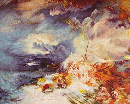 1art1 Joseph William Turner Poster Feuer Auf Dem Meer, 1834 Kunstdruck Bild 50x40 cm