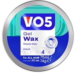 VO5 Gel Wax, 75ml | Hair Styling Product for Flexible Hold & Definition, Reworkable Texture, Soft Shine Finish, Non-Greasy, Ideal for Short Hair