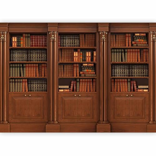 Papier peint murando intissé 250x175 cm Décoration Murale XXL Poster Tableaux Muraux Tapisserie Photo Trompe l'oeil bibliotheque livres i-B-0016-a-a