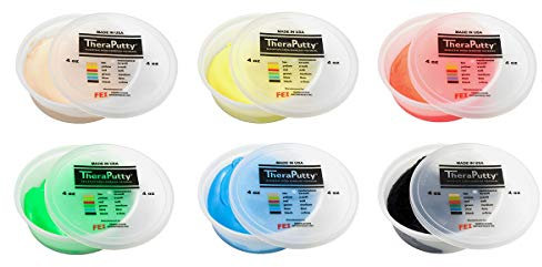CanDo TheraPutty - Therapie-Knetmasse - 113 g - 6er Set (versch. Farben)
