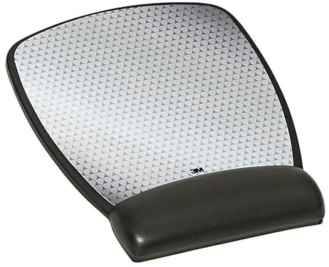 3M Precise Mouse Pad with Gel Wrist Rest, Soothing Gel Comfort with Durable, Easy to Clean Leatherette Cover, Optical Mouse Performance and Battery Saving Design, 8.6 x 6.8, Black (MW309LE)