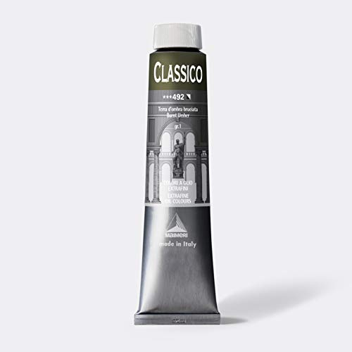 Maimeri Classico Burnt Amber 492 324492 Oil Paint, 6.8 fl oz (200 ml)